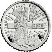 5 Pence - Elizabeth II 5th portrait; 1/40 oz Fine Silver, United Kingdom, 2020 reverse image