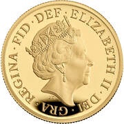 6 Pence - Elizabeth II 5th portrait; Gold Proof obverse image