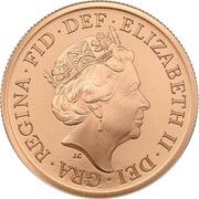 6 Pence - Elizabeth II 5th portrait; Gold Proof obverse image