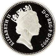 10 Pence - Elizabeth II 3rd portrait; small type, Silver Piedfort obverse image