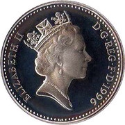10 Pence - Elizabeth II 3rd portrait; small type, Silver Proof obverse image