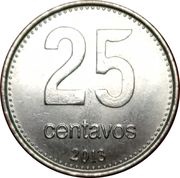 25 Centavos, Argentina, 2013 reverse image