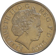 10 Pence - Elizabeth II 4th portrait; Royal Shield, non-magnetic obverse image
