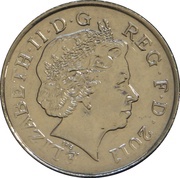 10 Pence - Elizabeth II 4th portrait; Royal Shield, magnetic obverse image