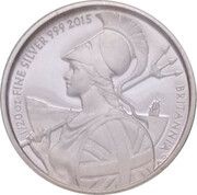 10 Pence - Elizabeth II 5th portrait; 1/20 oz Fine Silver, United Kingdom, 2015 reverse image