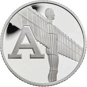10 Pence - Elizabeth II A - Angel of the North; Silver Proof, United Kingdom, 2018 reverse image