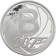 10 Pence - Elizabeth II B - James Bond; Silver Proof, United Kingdom, 2018 reverse image