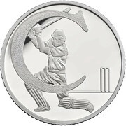 10 Pence - Elizabeth II C - Cricket; Silver Proof, United Kingdom, 2018 reverse image
