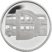 10 Pence - Elizabeth II D - Double Decker Bus; Silver Proof, United Kingdom, 2018 reverse image