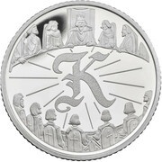 10 Pence - Elizabeth II K - King Arthur; Silver Proof, United Kingdom, 2018 reverse image