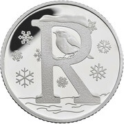 10 Pence - Elizabeth II R - Robin; Silver Proof, United Kingdom, 2018 reverse image