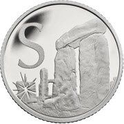 10 Pence - Elizabeth II S - Stonehenge; Silver Proof, United Kingdom, 2018 reverse image