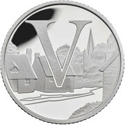 10 Pence - Elizabeth II V - Village; Silver Proof, United Kingdom, 2018 reverse image