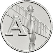 10 Pence - Elizabeth II 5th portrait; A - Angel of the North, United Kingdom, 2018-2019 reverse image