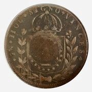20 Réis - Pedro I Countermarked 40 Réis, Brazil, 1823-1831 reverse image