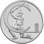 10 Pence - Elizabeth II 5th portrait; C - Cricket, United Kingdom, 2018-2019 reverse image