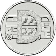 10 Pence - Elizabeth II 5th portrait; D - Double Decker Bus, United Kingdom, 2018-2019 reverse image
