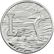 10 Pence - Elizabeth II 5th portrait; L - Loch Ness Monster, United Kingdom, 2018-2019 reverse image
