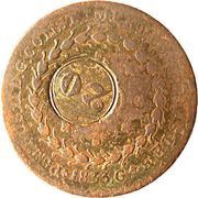 20 Réis - Pedro II Countermarked 80 Réis from Goiás Mint, KM# 383 obverse image