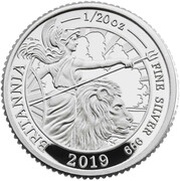 10 Pence - Elizabeth II 5th portrait; 1/20 oz Fine Silver, United Kingdom, 2019 reverse image