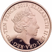 10 Pence - Elizabeth II C - Cricket; Gold Proof obverse image