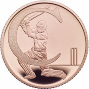 10 Pence - Elizabeth II C - Cricket; Gold Proof, United Kingdom, 2019 reverse image