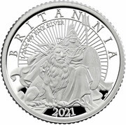 10 Pence - Elizabeth II 5th portrait; 1/20 oz Fine Silver, United Kingdom, 2021 reverse image