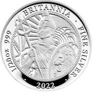 10 Pence - Elizabeth II 5th portrait; 1/20 oz Fine Silver, United Kingdom, 2022 reverse image