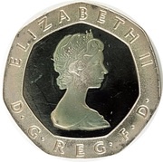 20 Pence - Elizabeth II 2nd portrait; Silver Piedfort obverse image