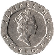 20 Pence - Elizabeth II 3rd portrait obverse image