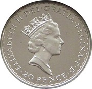 20 Pence - Elizabeth II 3rd portrait; 1/10 oz Fine Silver obverse image