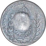 20 Réis - Pedro II Countermarked 40 Réis, KM# 378, Brazil, 1835 reverse image