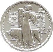 20 Pence - Elizabeth II 4th portrait; 1/10 oz Fine Silver, United Kingdom, 2001 reverse image