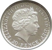 20 Pence - Elizabeth II 4th portrait; 1/10 oz Fine Silver obverse image