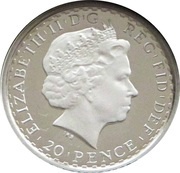 20 Pence - Elizabeth II 4th portrait; 1/10 oz Fine Silver obverse image