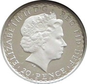 20 Pence - Elizabeth II 4th portrait; 1/10 oz Fine Silver obverse image