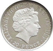 20 Pence - Elizabeth II 4th portrait; 1/10 oz Fine Silver obverse image