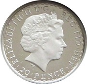 20 Pence - Elizabeth II 4th portrait; 1/10 oz Fine Silver obverse image