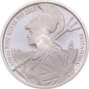 20 Pence - Elizabeth II 5th portrait; 1/10 oz Fine Silver, United Kingdom, 2015 reverse image