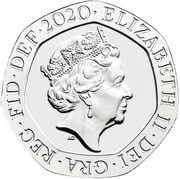 20 Pence - Elizabeth II 5th portrait; Royal Shield obverse image