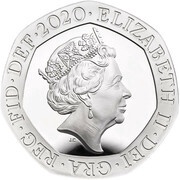 20 Pence - Elizabeth II 5th portrait; Royal Shield, Silver Proof obverse image