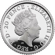 20 Pence - Elizabeth II 5th portrait; 1/10 oz Fine Silver obverse image