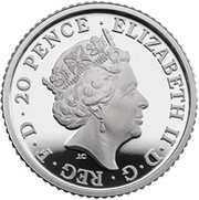 20 Pence - Elizabeth II 5th portrait; 1/10 oz Fine Silver obverse image