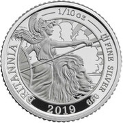 20 Pence - Elizabeth II 5th portrait; 1/10 oz Fine Silver, United Kingdom, 2019 reverse image