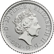 20 Pence - Elizabeth II 5th portrait; 1/10 oz Fine Silver obverse image
