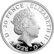 20 Pence - Elizabeth II 5th portrait; 1/10 oz Fine Silver obverse image
