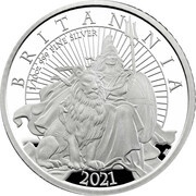20 Pence - Elizabeth II 5th portrait; 1/10 oz Fine Silver, United Kingdom, 2021 reverse image