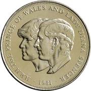25 New Pence - Elizabeth II Royal Wedding, United Kingdom, 1981 reverse image