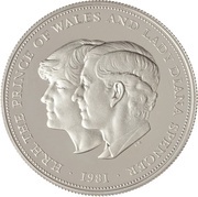 25 New Pence - Elizabeth II Royal Wedding; Silver Proof, United Kingdom, 1981 reverse image