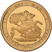 ¼ Sovereign - Elizabeth II 5th portrait; Garter type, United Kingdom, 2017 reverse image